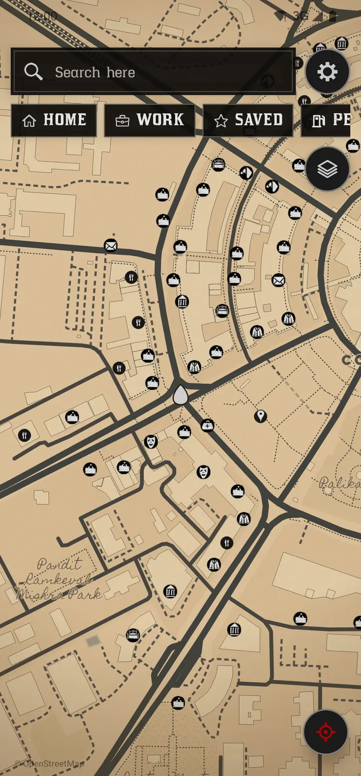 The Red Dead 2 world on a phone: ink roads on parchment